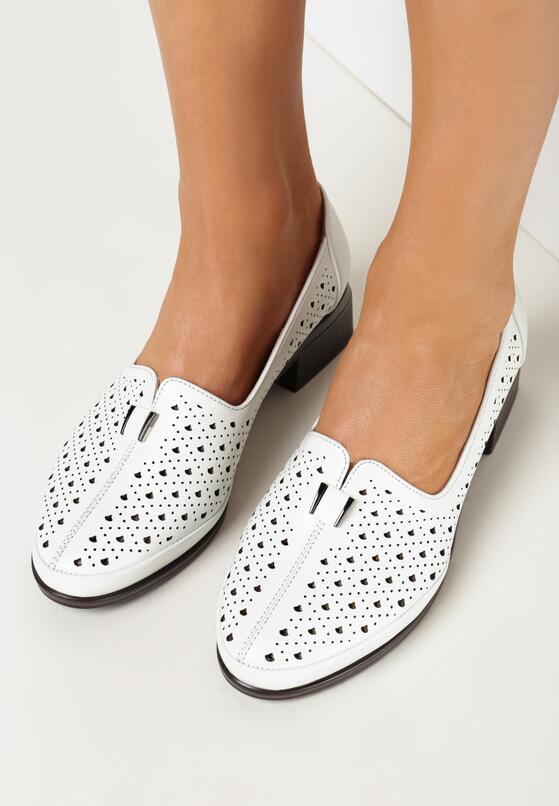Pantofi cu toc Albi 2