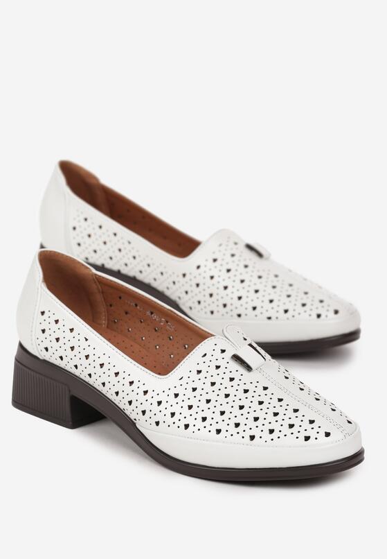 Pantofi cu toc Albi 4