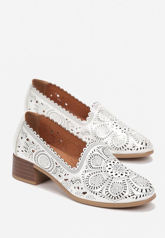 Pantofi cu toc Albi 4