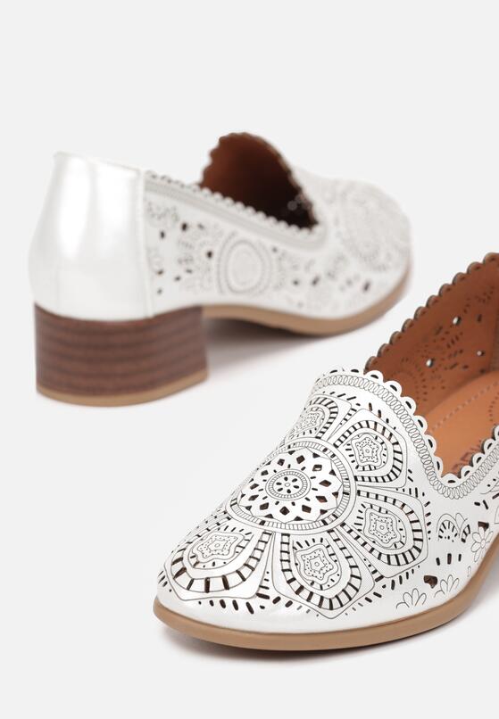 Pantofi cu toc Albi 5