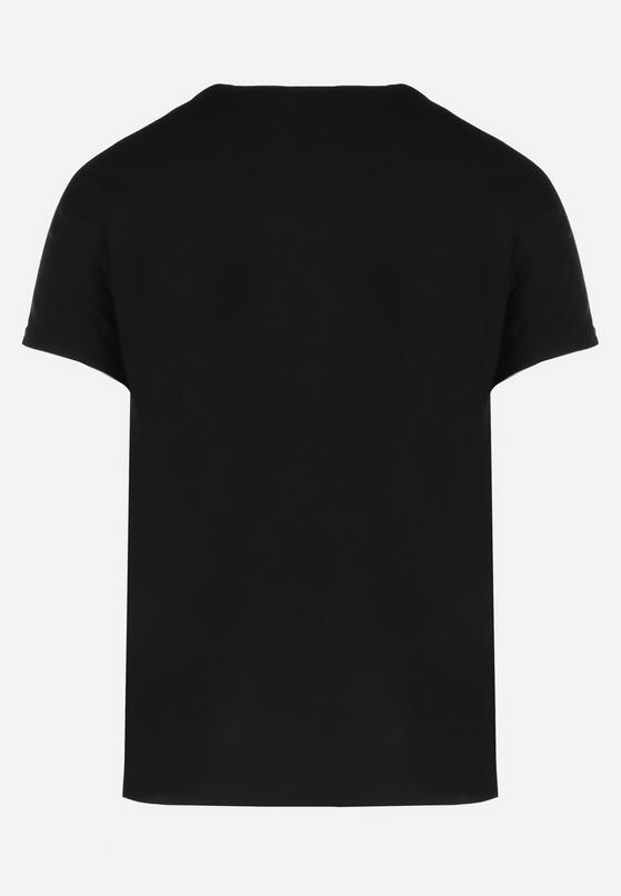Czarny Bawełniany T-shirt z Krótkim Rękawem z Nadrukiem w Koty z Cekinami Canila 7