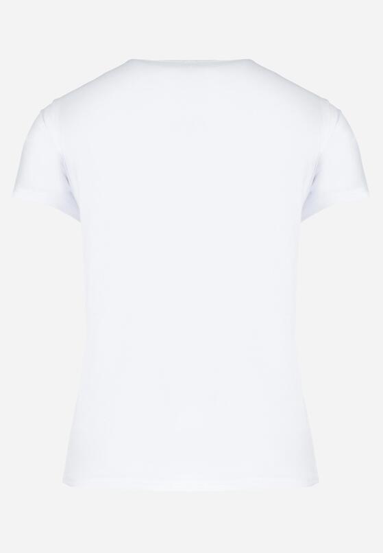 Biały Bawełniany T-shirt z Krótkim Rękawem i Nadrukiem Naremena 7