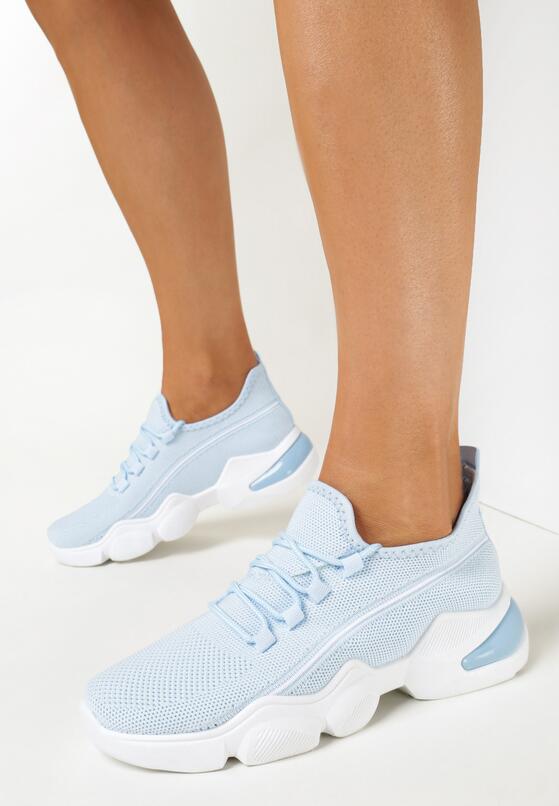 Jasnoniebieskie Buty Sportowe Elastyczną Cholewką i Dodatkowym Sznurkowaniem Aviala 1