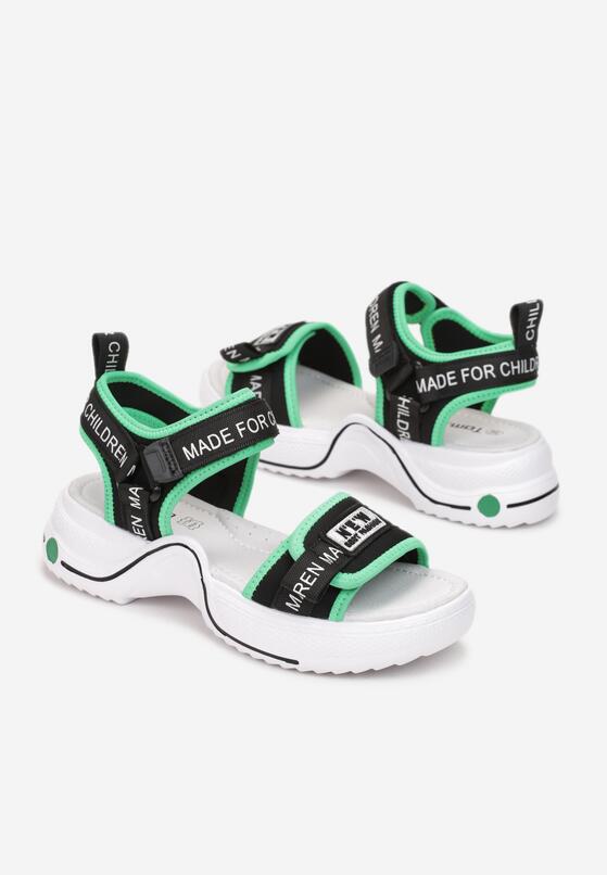 Sandale Negru cu verde 2