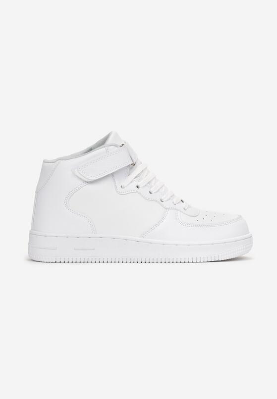 Białe Sneakersy z Cholewką za Kostkę i Rzepem Acatasia 3