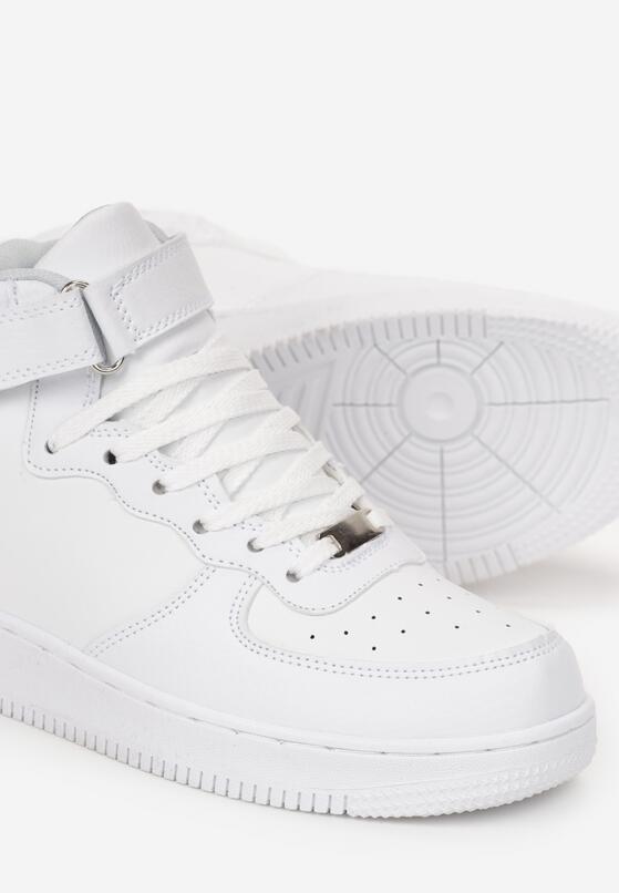 Białe Sneakersy z Cholewką za Kostkę i Rzepem Acatasia 5