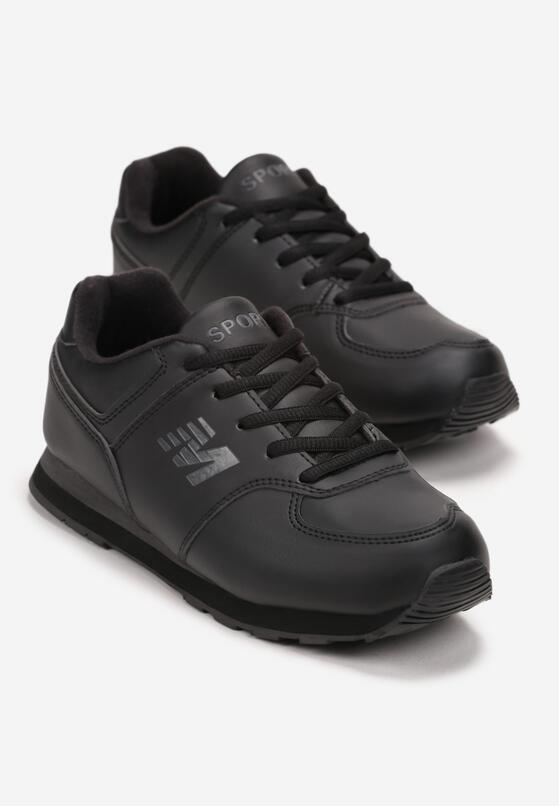 Czarne Sznurowane Buty Sportowe z Cholewką przed Kostkę Adotia 2