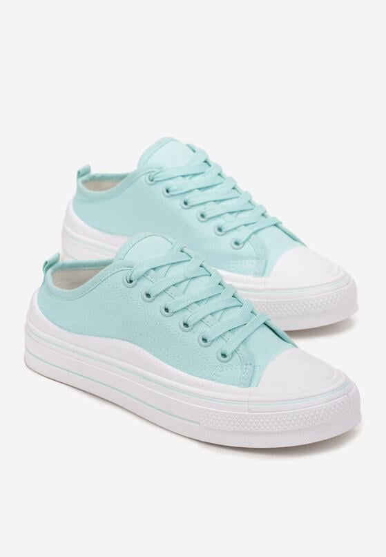 Jasnozielone Trampki na Platformie Hasoda 4