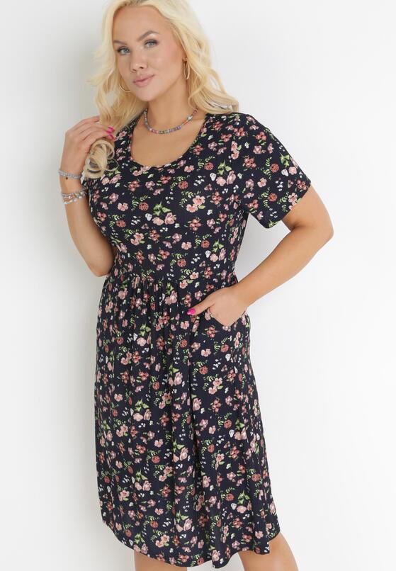 Rochie Bleumarin cu bej 4