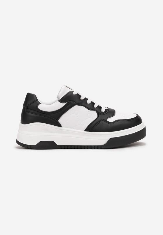 Czarno-Białe Sneakersy na Grubej Podeszwie Lessa 3