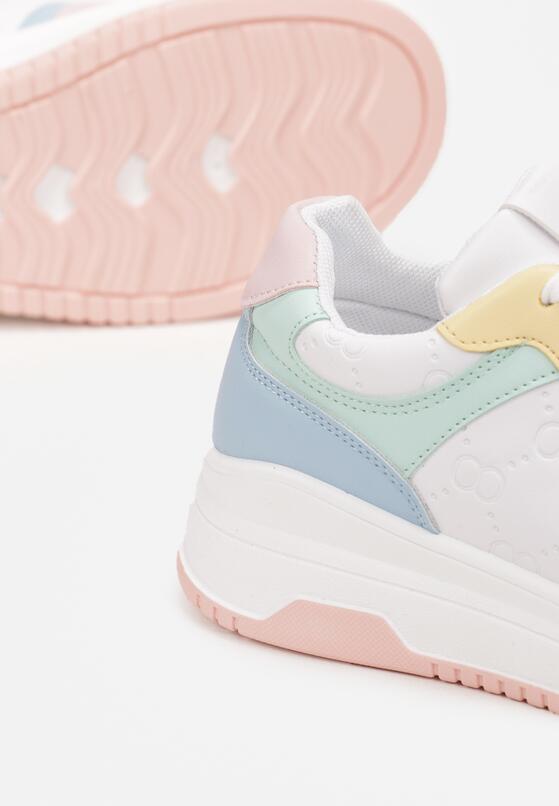 Biało-Różowe Sneakersy na Grubej Podeszwie Lessa 5