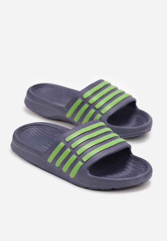 Papuci Bleumarin cu verde 2