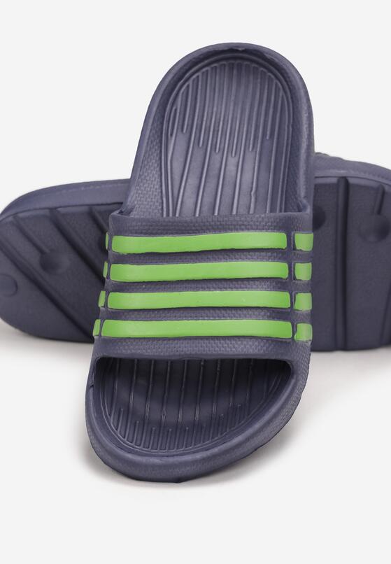 Papuci Bleumarin cu verde 3