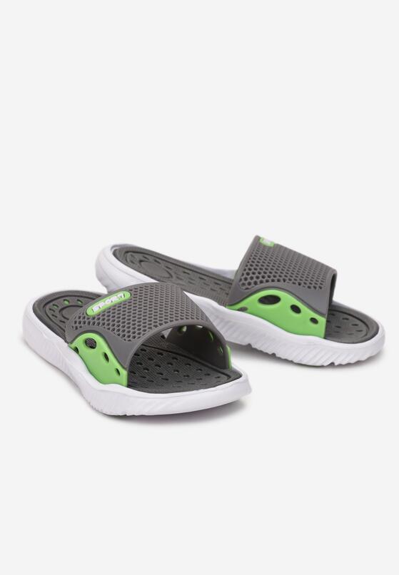 Papuci Gri cu verde 2
