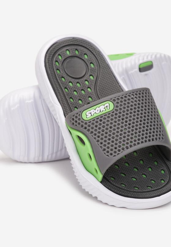 Papuci Gri cu verde 3