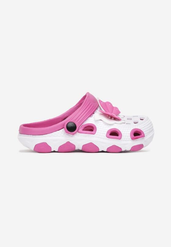 Papuci Alb cu fucsia 2