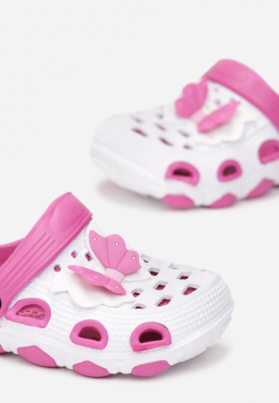 Papuci Alb cu fucsia 3