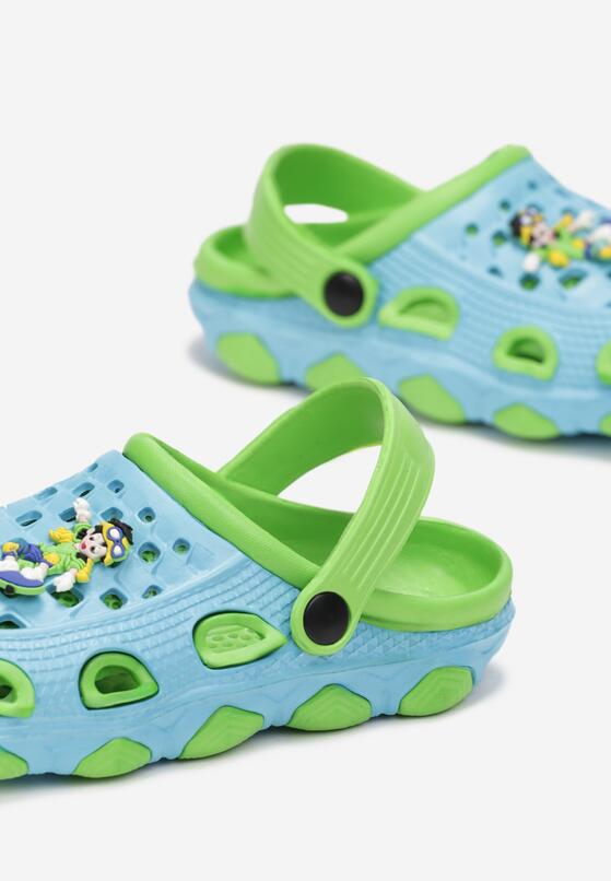 Papuci Albastru cu verde 3