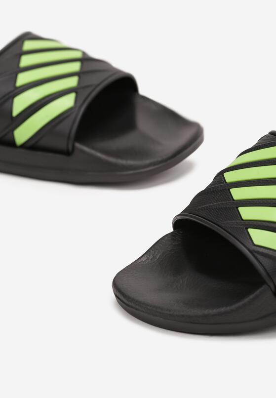 Papuci Negru cu verde 3