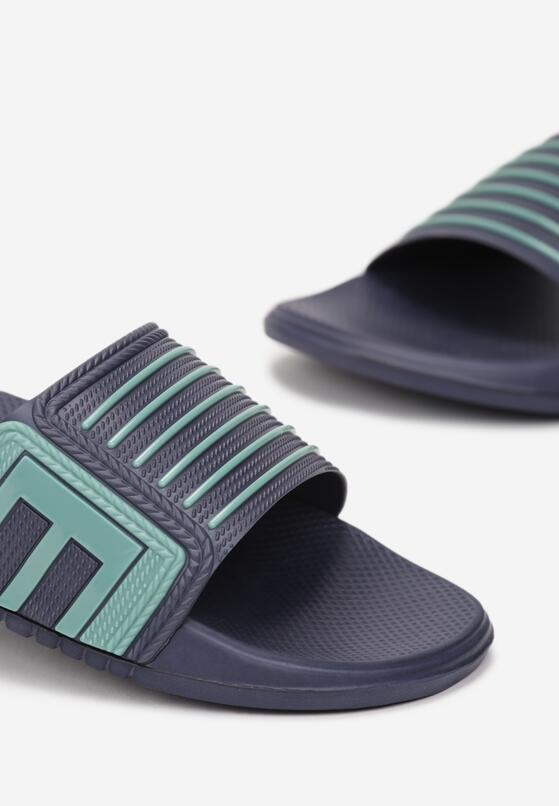 Papuci Bleumarin cu albastru 3