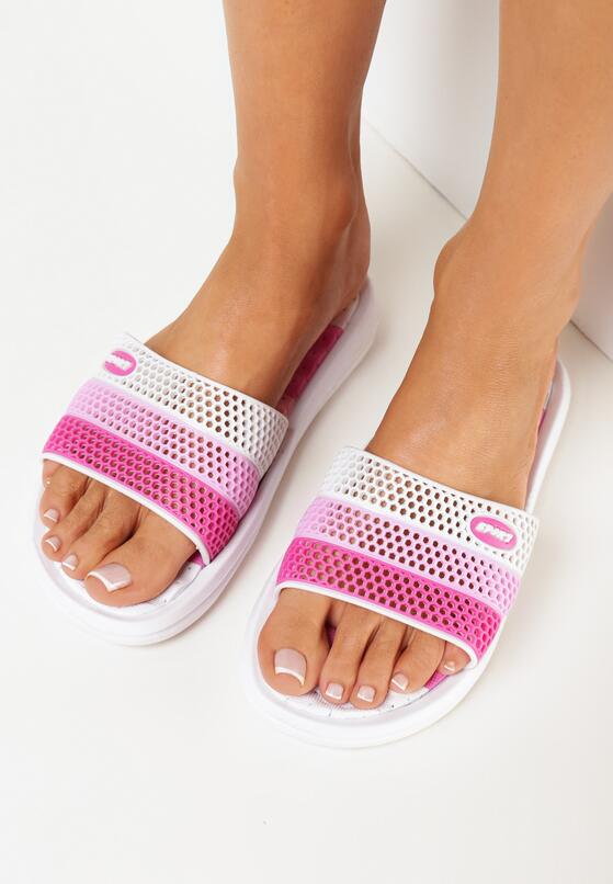 Papuci Alb cu fucsia 1