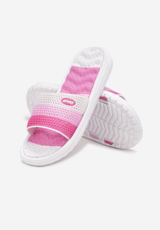 Papuci Alb cu fucsia 4