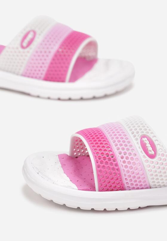 Papuci Alb cu fucsia 5