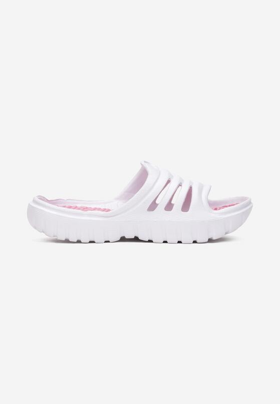 Papuci Alb cu fucsia 1