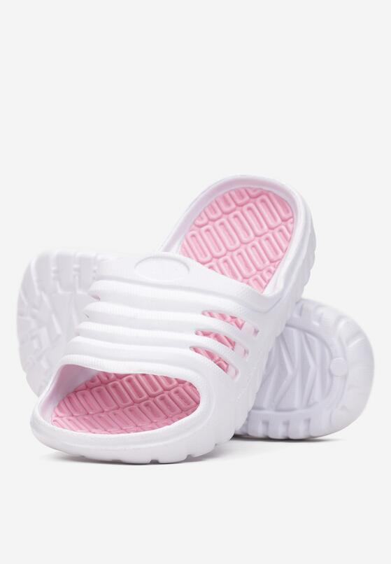 Papuci Alb cu fucsia 2