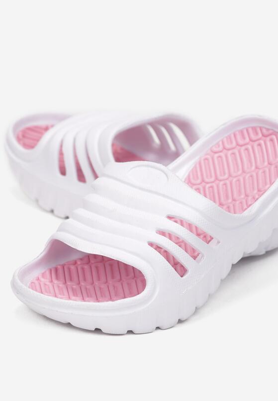 Papuci Alb cu fucsia 3