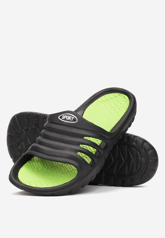 Papuci Negru cu verde 2
