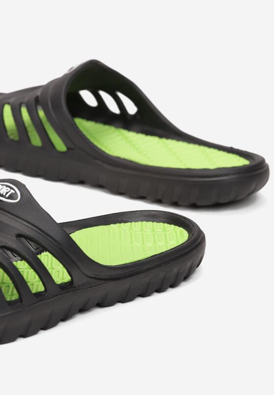 Papuci Negru cu verde 3