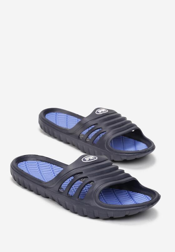 Papuci Bleumarin cu albastru 2