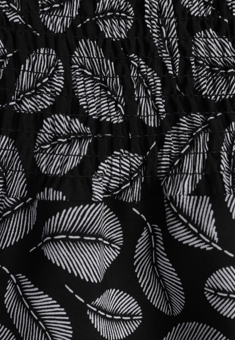 Czarne Spodnie z Bawełny Kuloty z Gumką w Pasie Karemisia 8