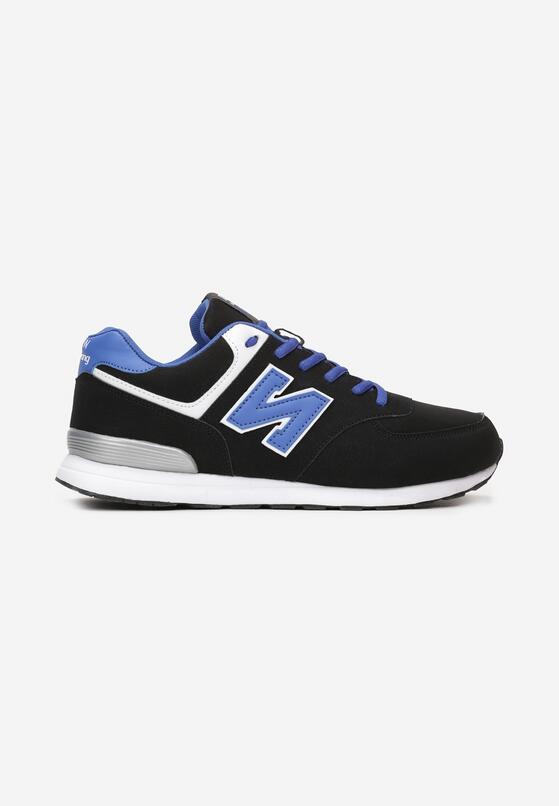 Czarne Buty Sportowe do Kostki z Ozdobną Wstawką i Modnymi Naszywkami Reygan 1