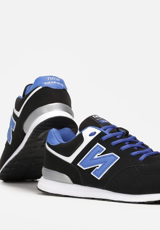 Czarne Buty Sportowe do Kostki z Ozdobną Wstawką i Modnymi Naszywkami Reygan 3