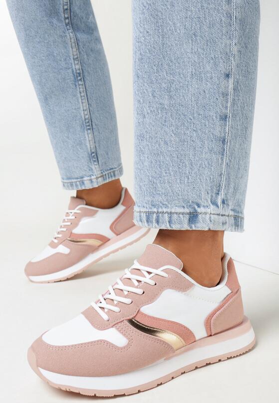 Różowe Sneakersy przed Kostkę z Wstawkami Flexita 2