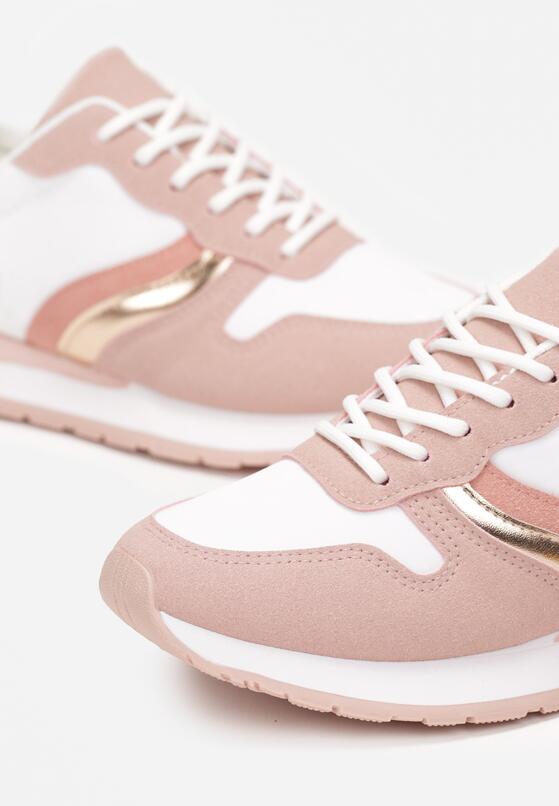 Różowe Sneakersy przed Kostkę z Wstawkami Flexita 5