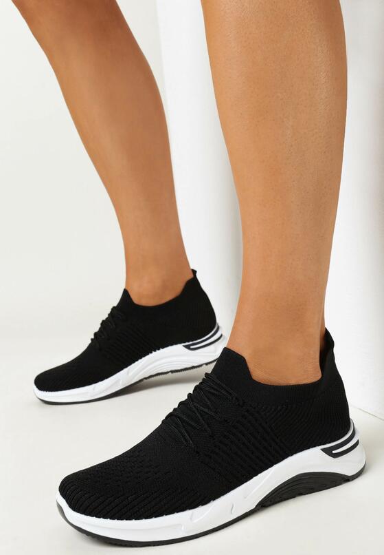 Czarne Buty Sportowe przed Kostkę z Wiązaniem Maiken 1