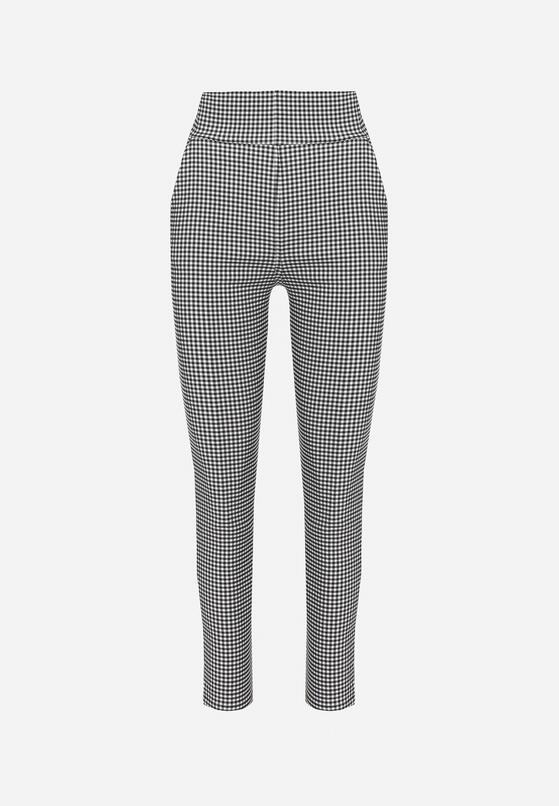 Biało-Czarne Spodnie w Pepitkę Typu Skinny z Wysokim Stanem Rivathies 6