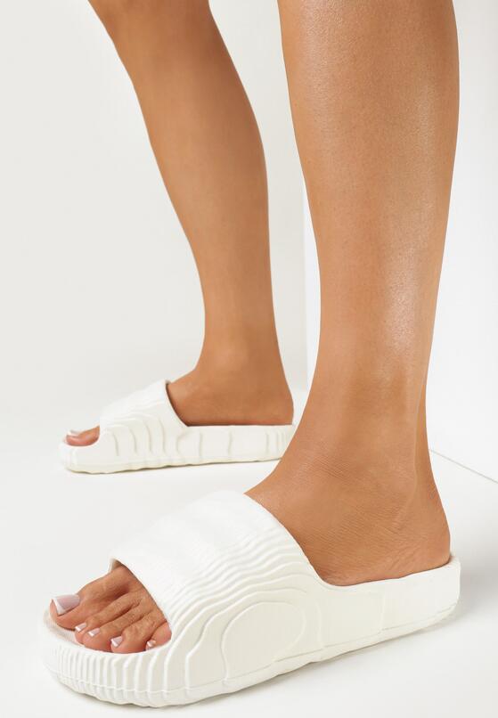 Białe Piankowe Klapki na Grubej Podeszwie Aplia 1