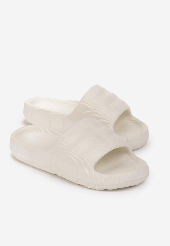 Białe Piankowe Klapki na Grubej Podeszwie Aplia 4