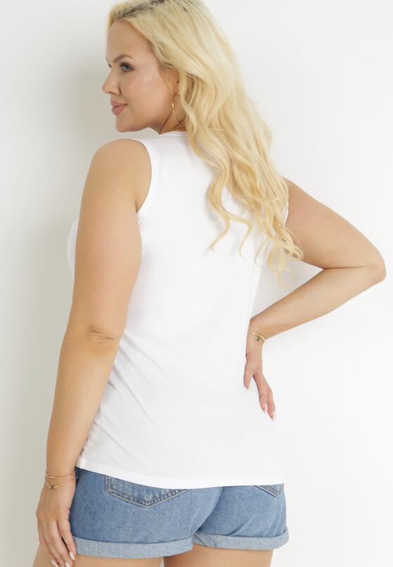 Biały Bawełniany Tank Top z Nadrukiem Liyla 3