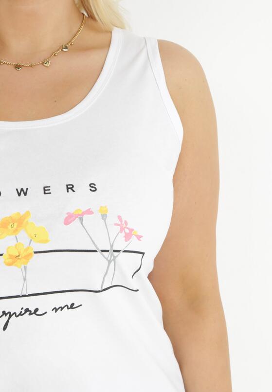 Biały Bawełniany Tank Top z Nadrukiem Liyla 5