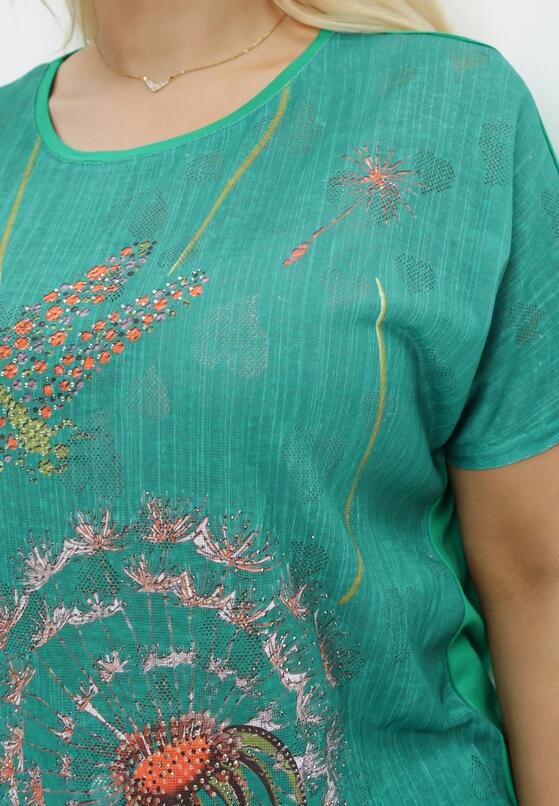 Zielony T-shirt z Nadrukiem z Cyrkonii Anatisa 5