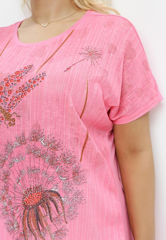 Fuksjowy T-shirt z Nadrukiem z Cyrkonii Anatisa 5