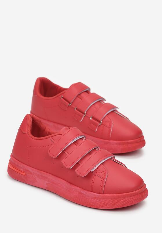 Czerwone Sneakersy na Rzepy Lylasa