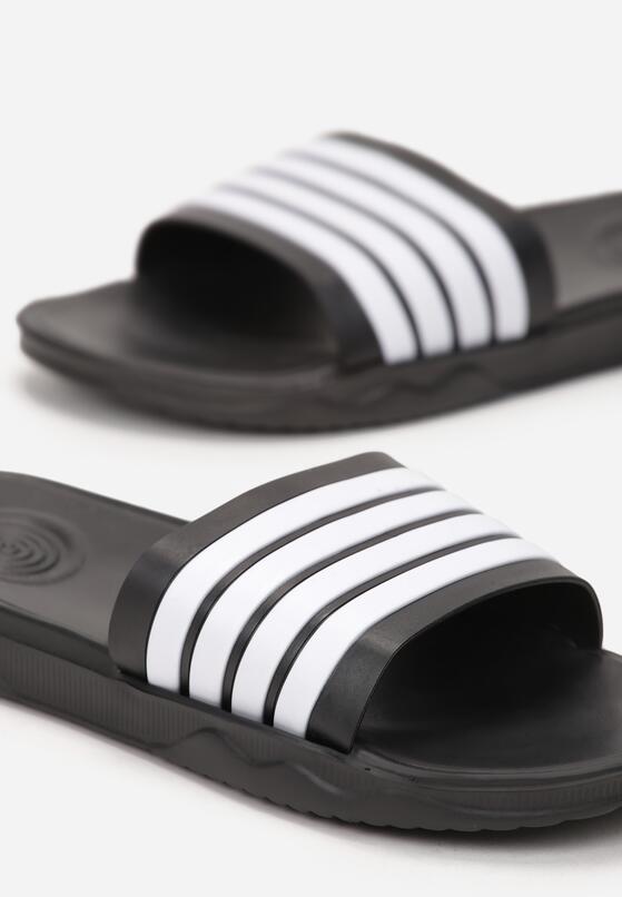 Papuci Negru cu alb 3