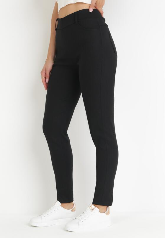 Czarne Spodnie Skinny z Wysokim Stanem Ninga 1