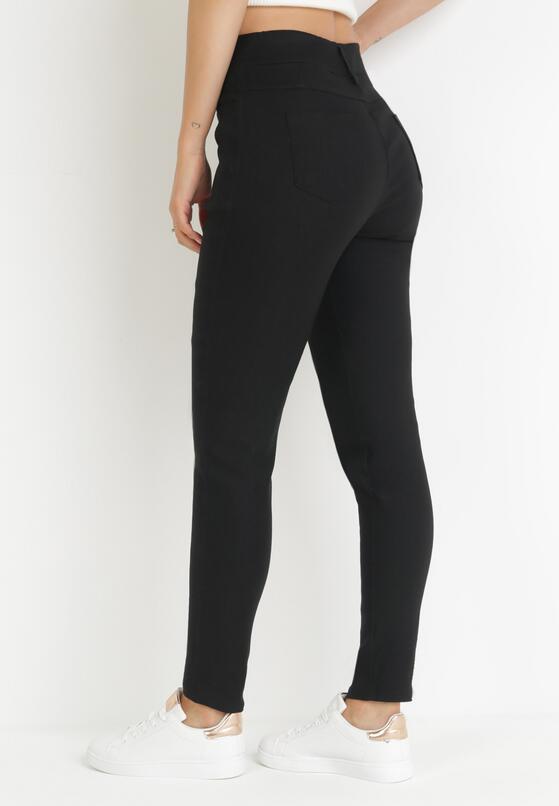 Czarne Spodnie Skinny z Wysokim Stanem Ninga 3